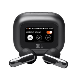 JBL Live Flex 3 - Black - True wireless noise-cancelling open-stick earbuds - Hero